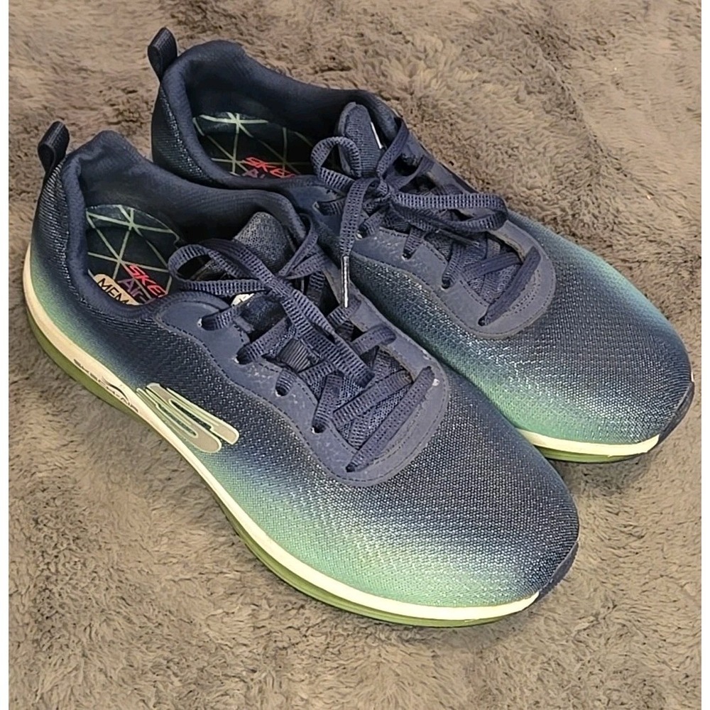 Skechers Training Shoes Womens Sneakers Navy Blue Ombre Air Size 9.5 Memory Foam